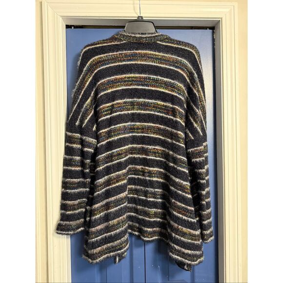 ModCloth Black Multicolor Metallic Chenille Fuzzy Long Cardigan Size L - Picture 7 of 7